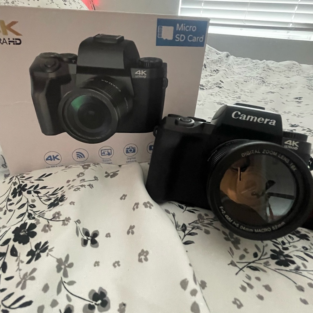 4K Digital Camera with Micro SD Card Slot - Black